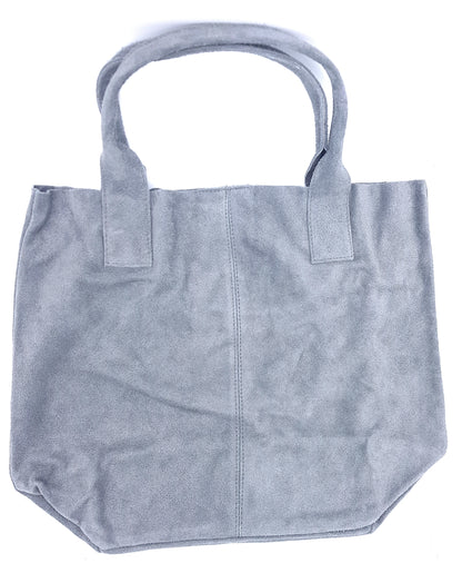 Aiyana Suede Leather Shopper Bag ~ Grey