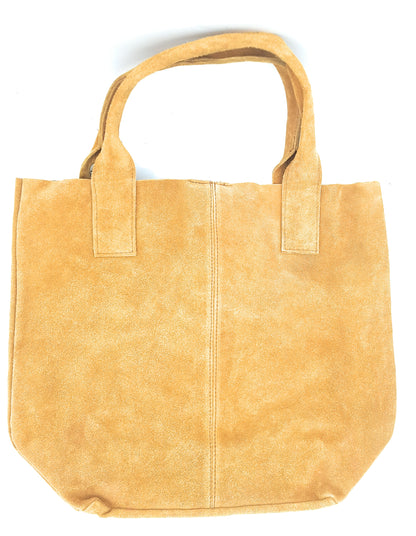 Aiyana Suede Leather Shopper Bag ~ Sand