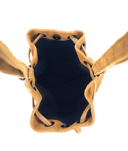 Kishi Iridescent Suede Leather Purse ~ Camel