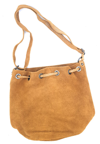 Kishi Iridescent Suede Leather Purse ~ Camel