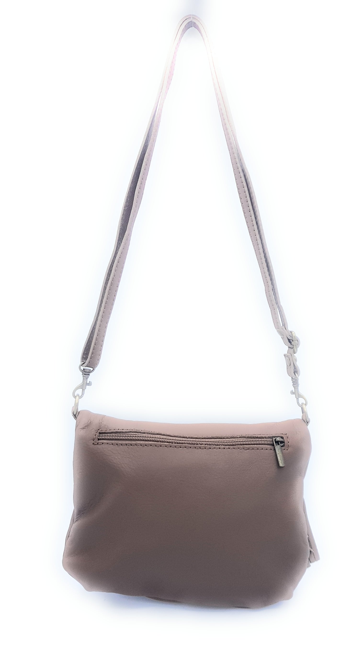 Sakiri Leather Clutch Bag ~ Taupe Brown 