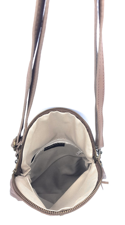 Sakiri Leather Clutch Bag ~ Taupe Brown 