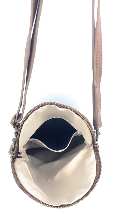 Sakiri Leather Clutch Bag ~ Taupe Brown 