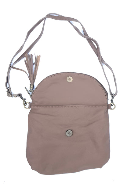 Sakiri Leather Clutch Bag ~ Taupe Brown 