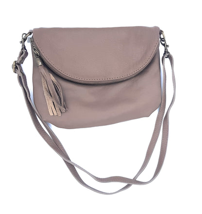 Sakiri Leather Clutch Bag ~ Taupe Brown 