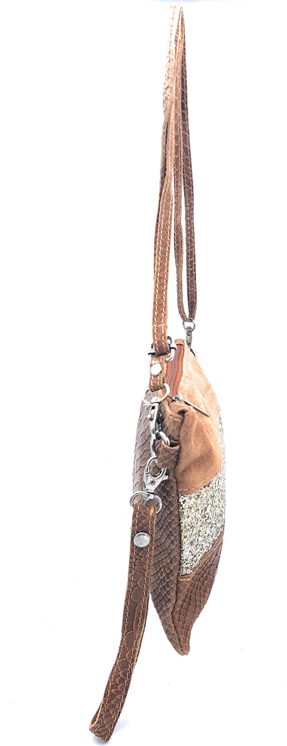 Poloma Leather Clutch Bag ~ Camel