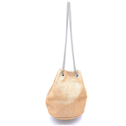 Ozalee Iridescent Suede Leather Clutch Bag ~ Camel