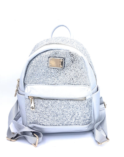 Sac à dos Astro en similicuir à paillettes ~ Argenté