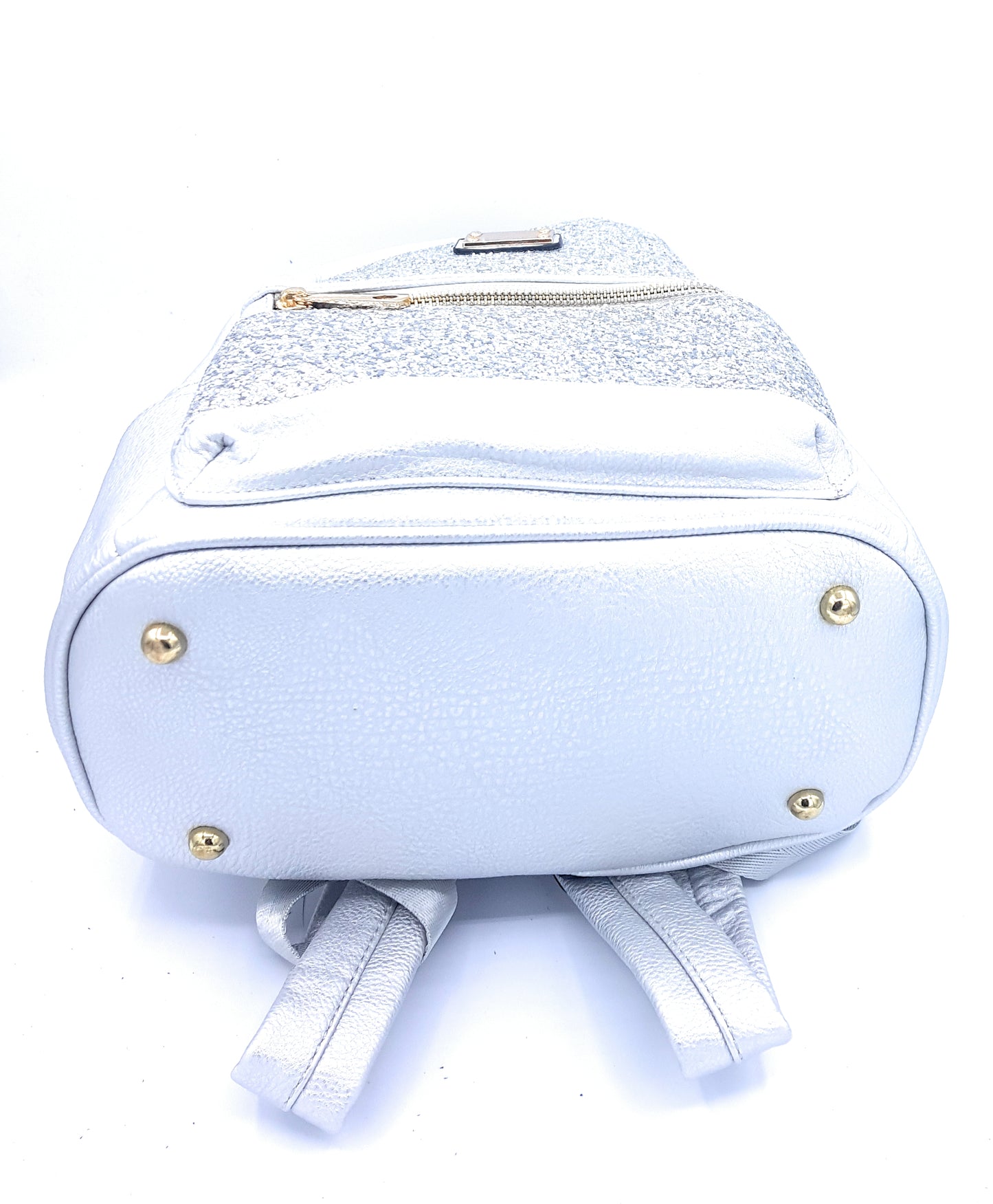 Astro Faux Leather Glitter Backpack ~ Silver