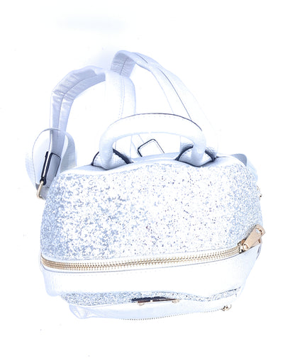 Sac à dos Astro en similicuir à paillettes ~ Argenté