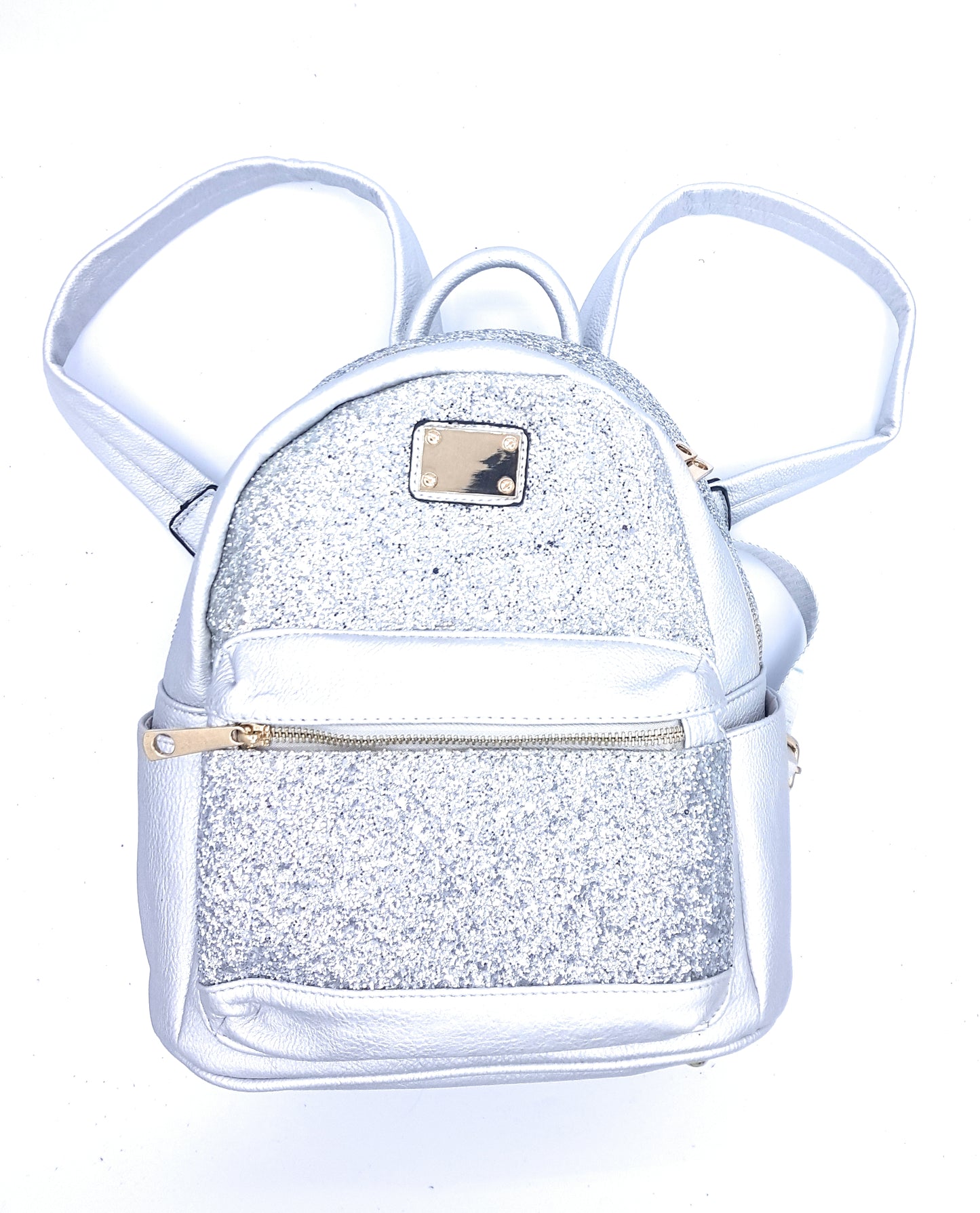 Astro Faux Leather Glitter Backpack ~ Silver