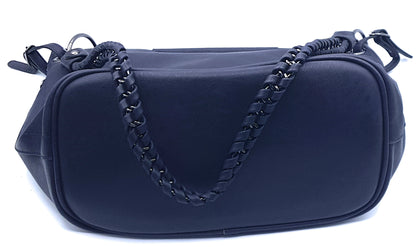 Oneida 2-in-1 Faux Leather Bucket Bag ~ Navy Blue