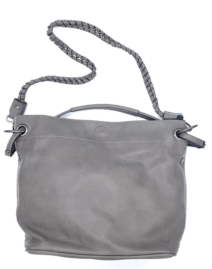 Oneida 2-in-1 Faux Leather Bucket Bag ~ Grey