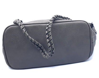 Oneida 2-in-1 Faux Leather Bucket Bag ~ Grey