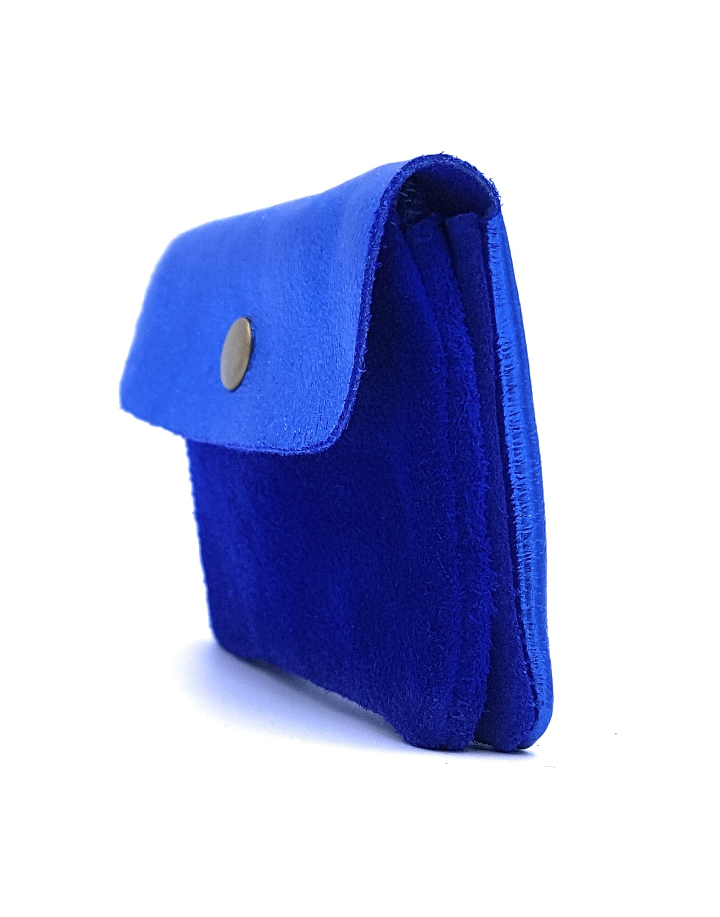Porte-monnaie Aponi cuir suédé / irisé ~ Bleu royale