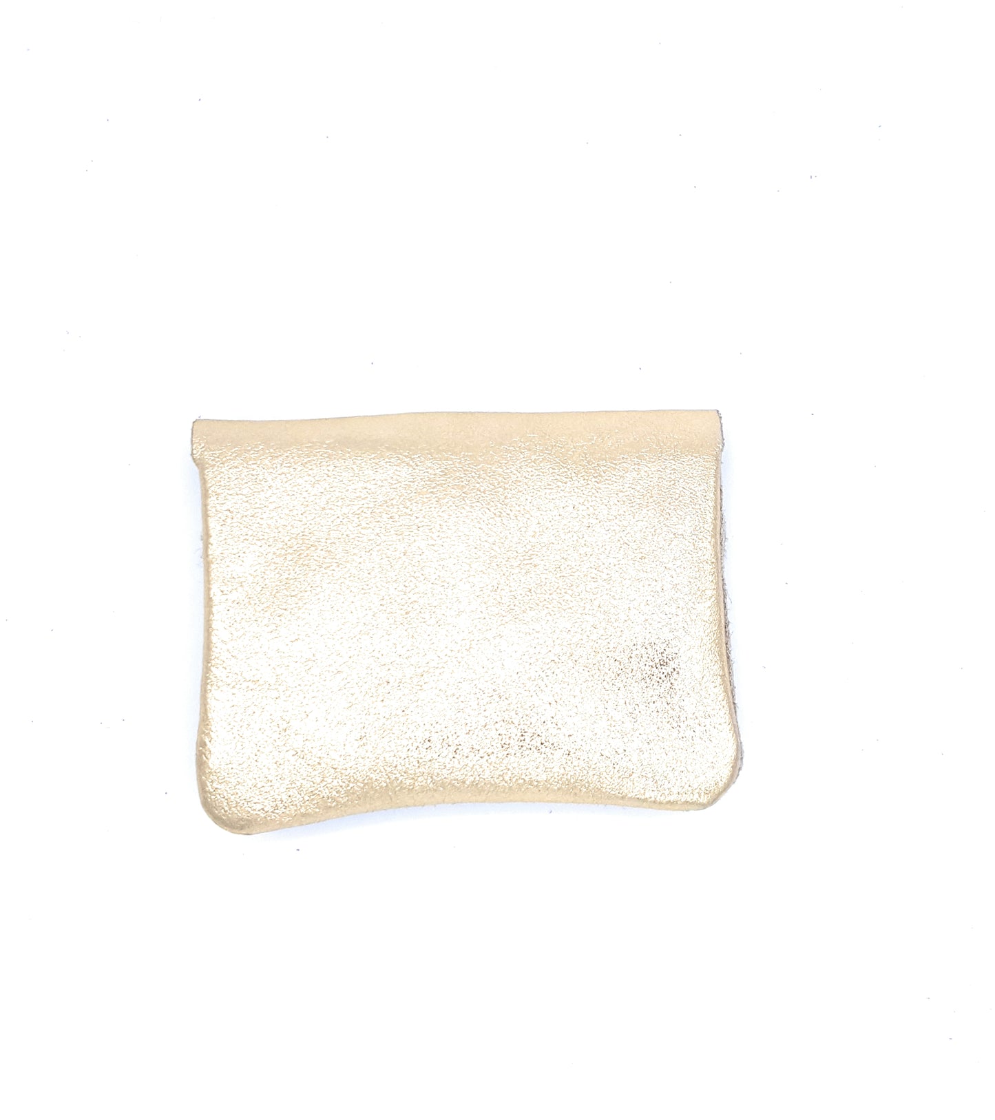 Aponi suede leather / iridescent coin purse ~ Gold / Taupe