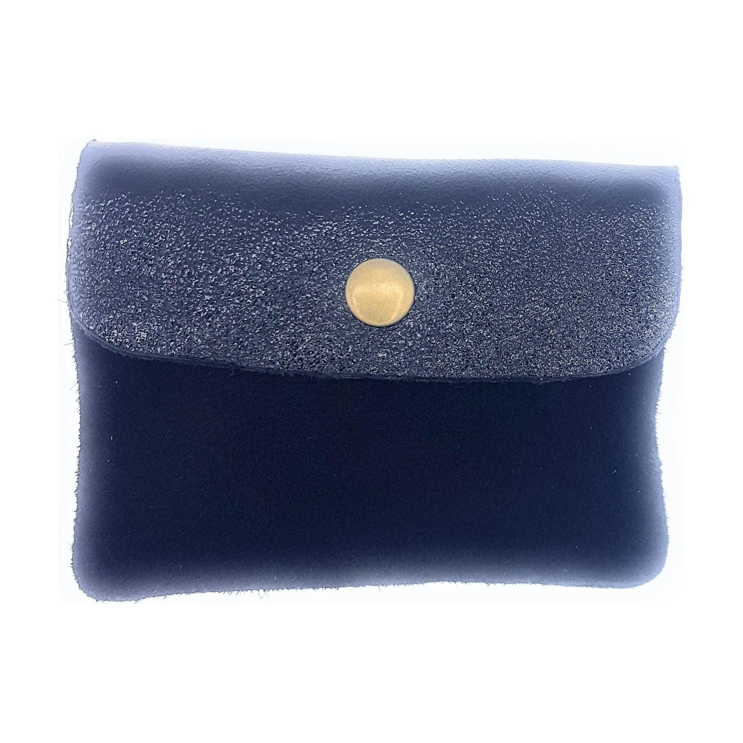 Aponi suede leather / iridescent coin purse ~ Black