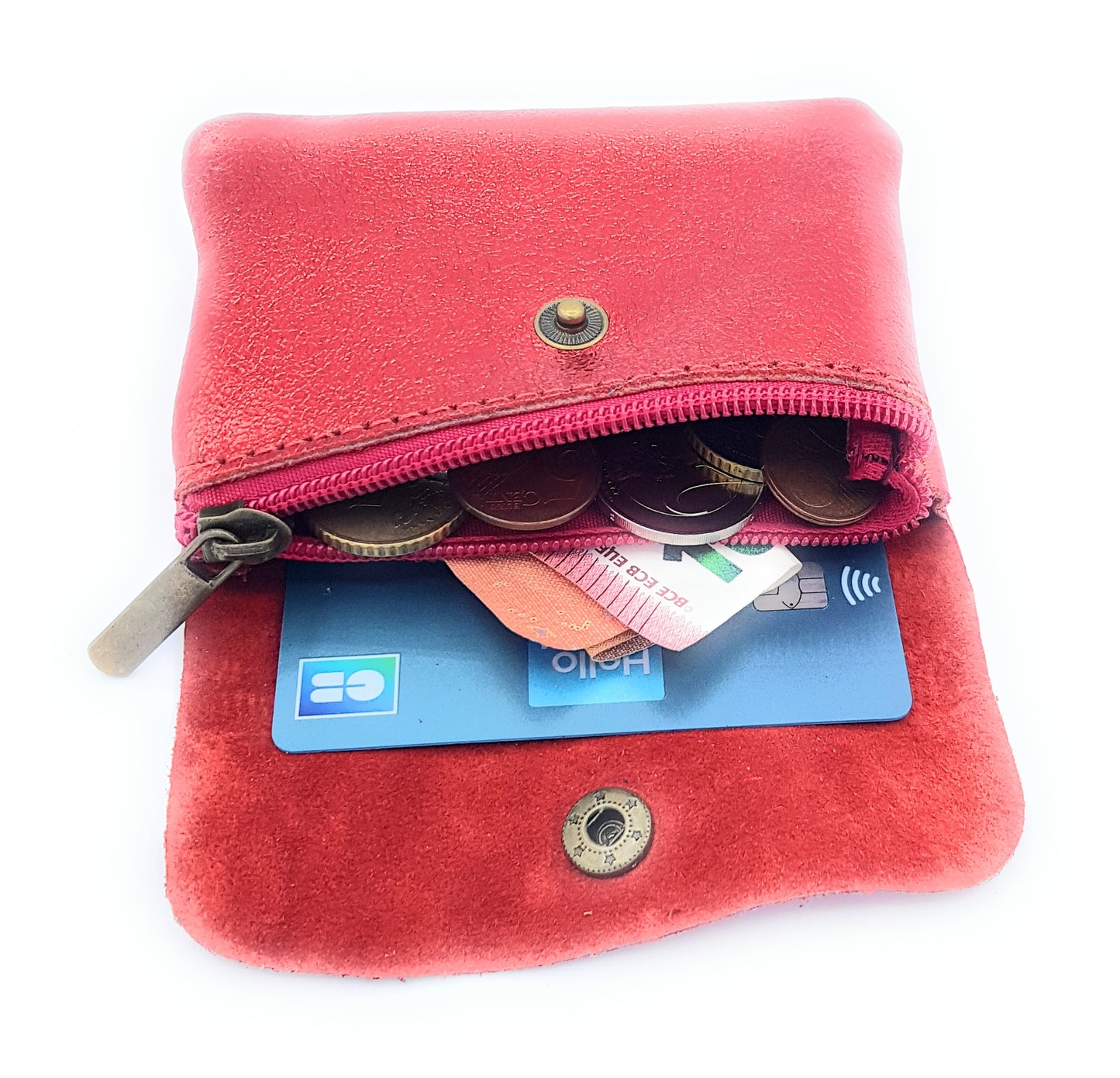 Aponi iridescent leather purse ~ Red