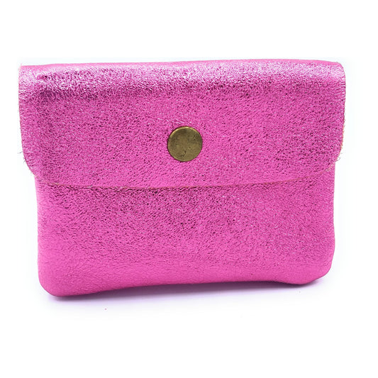 Aponi iridescent leather purse ~ Pink