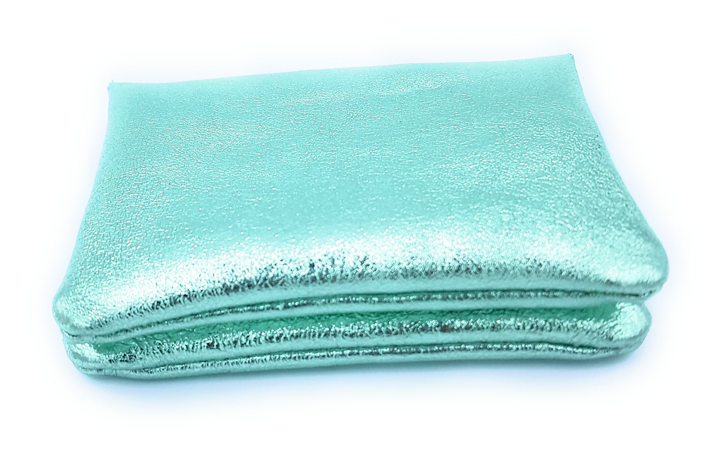 Aponi iridescent leather purse ~ Almond green