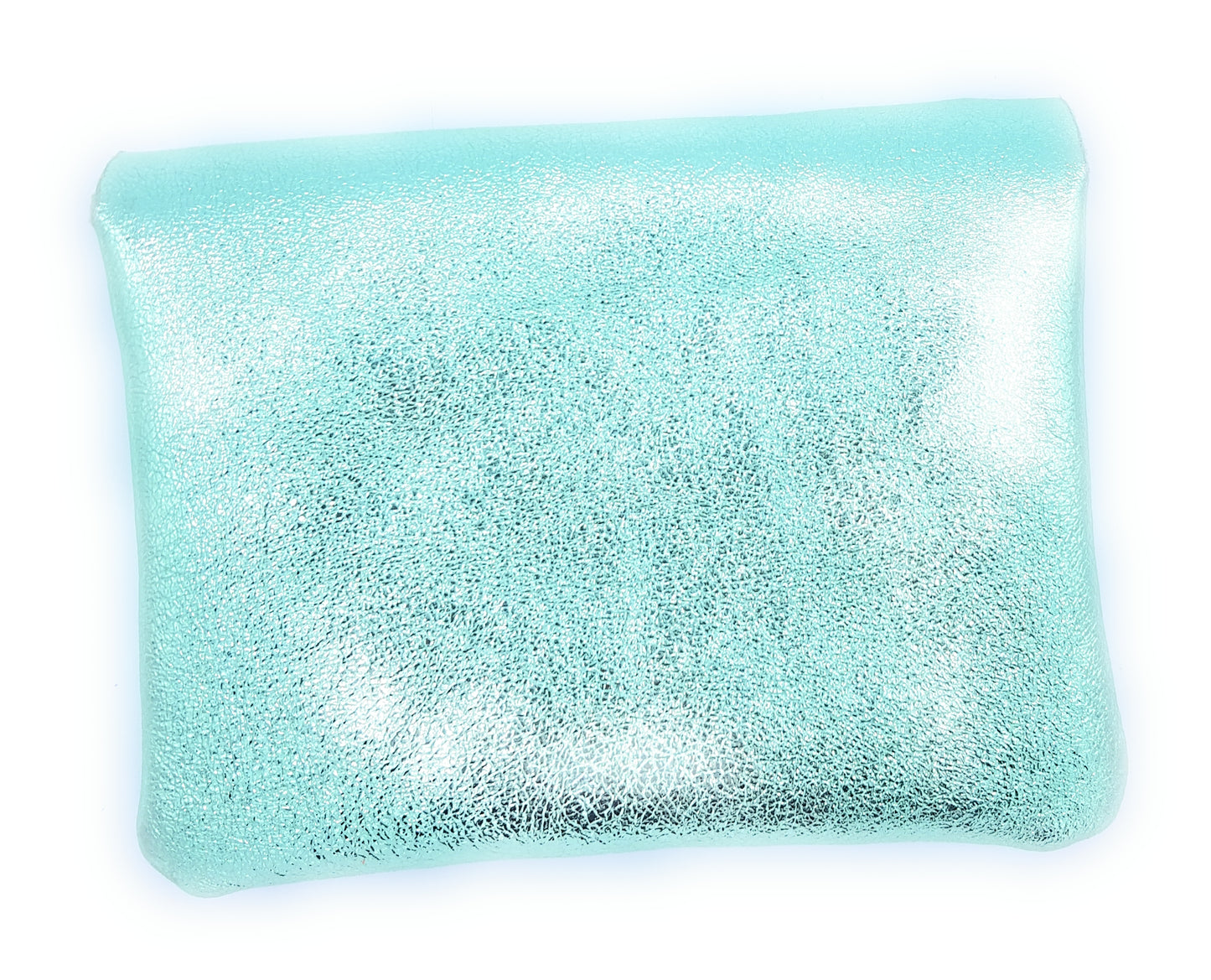 Aponi iridescent leather purse ~ Almond green