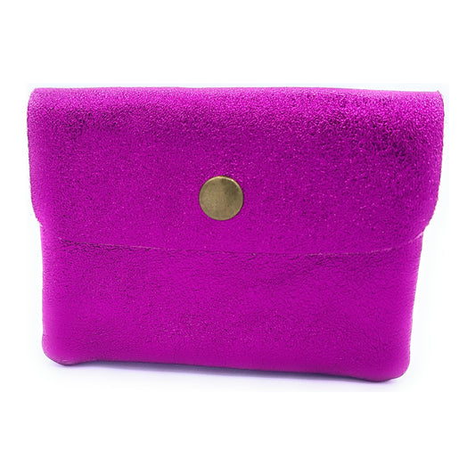 Aponi iridescent leather purse ~ Fuchsia