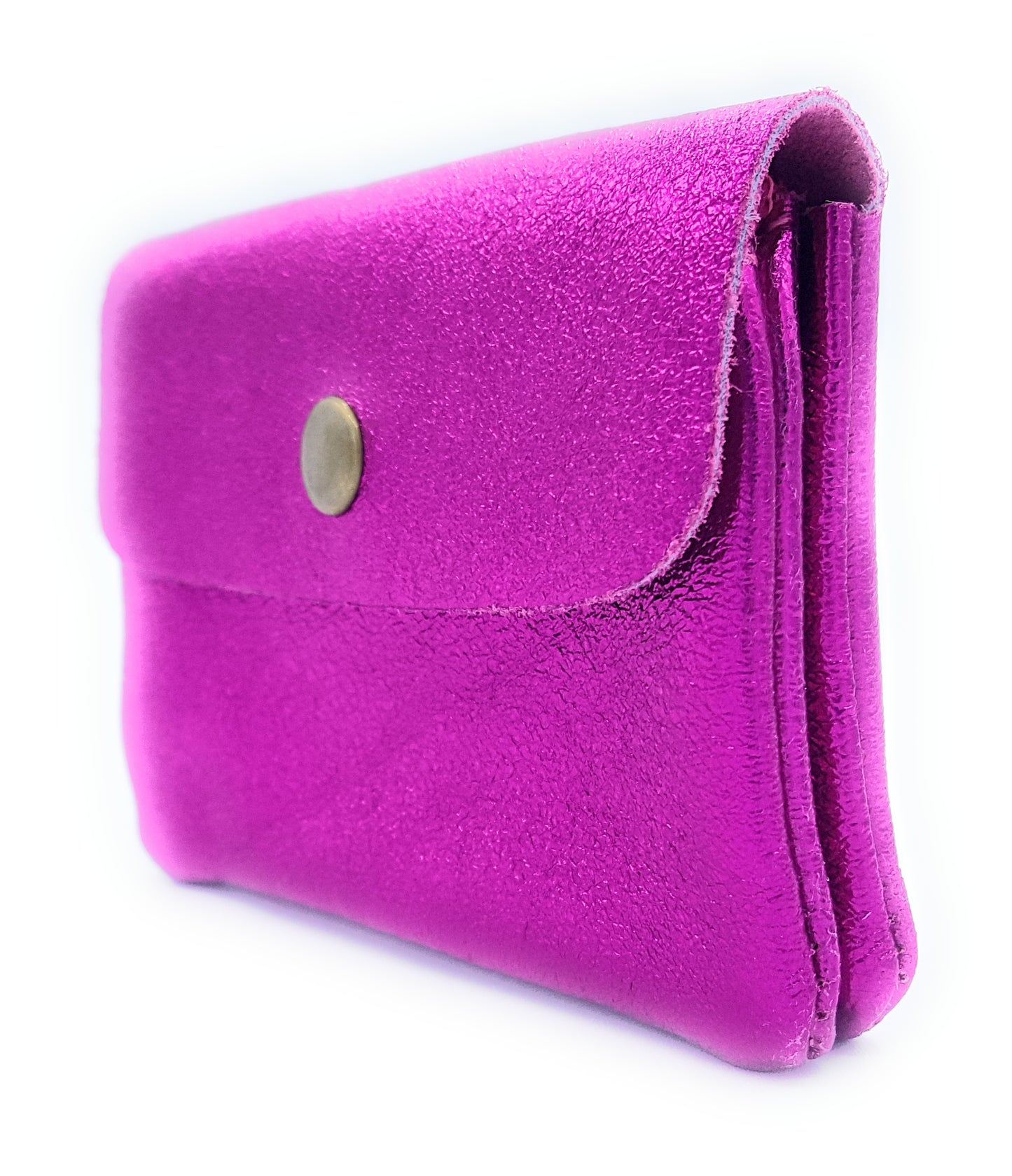 Porte-monnaie Aponi cuir irisé ~ Fuchsia