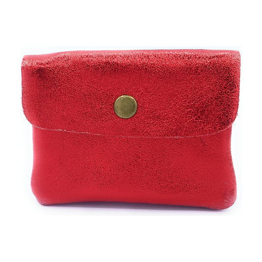 Aponi iridescent leather purse ~ Red
