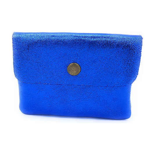 Aponi iridescent leather purse ~ Royal blue