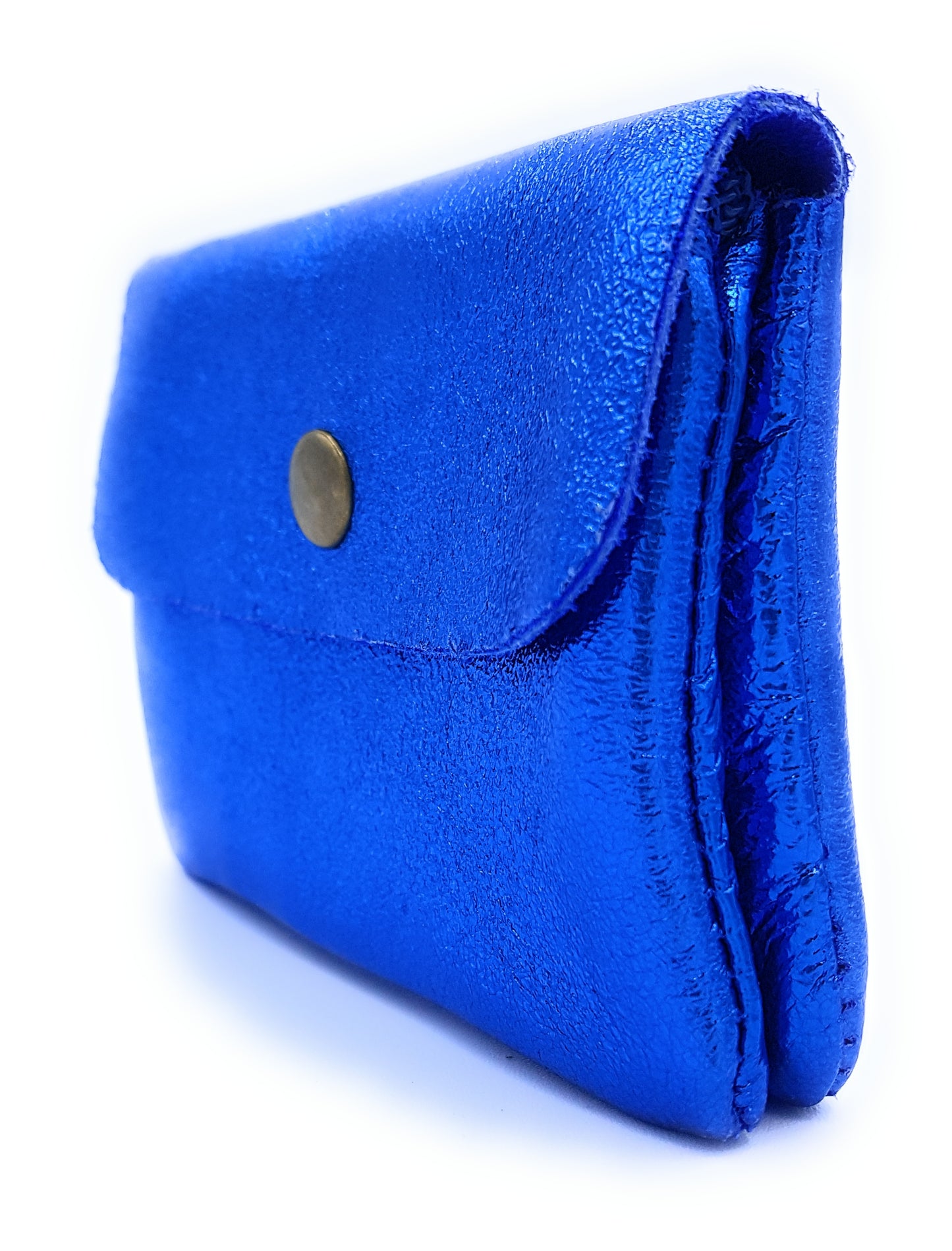 Aponi iridescent leather purse ~ Royal blue