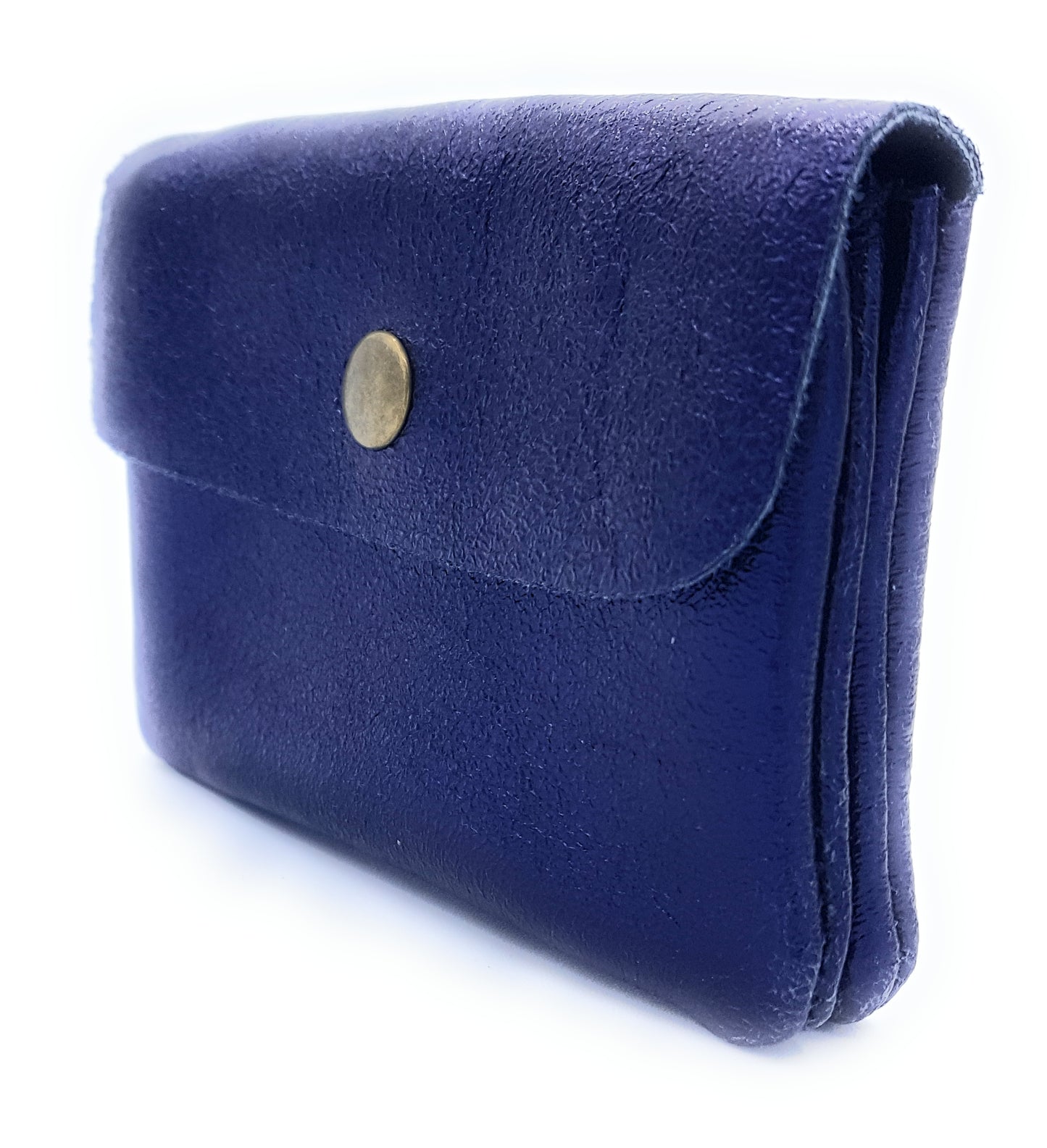 Porte-monnaie Aponi cuir irisé ~ Bleu marine