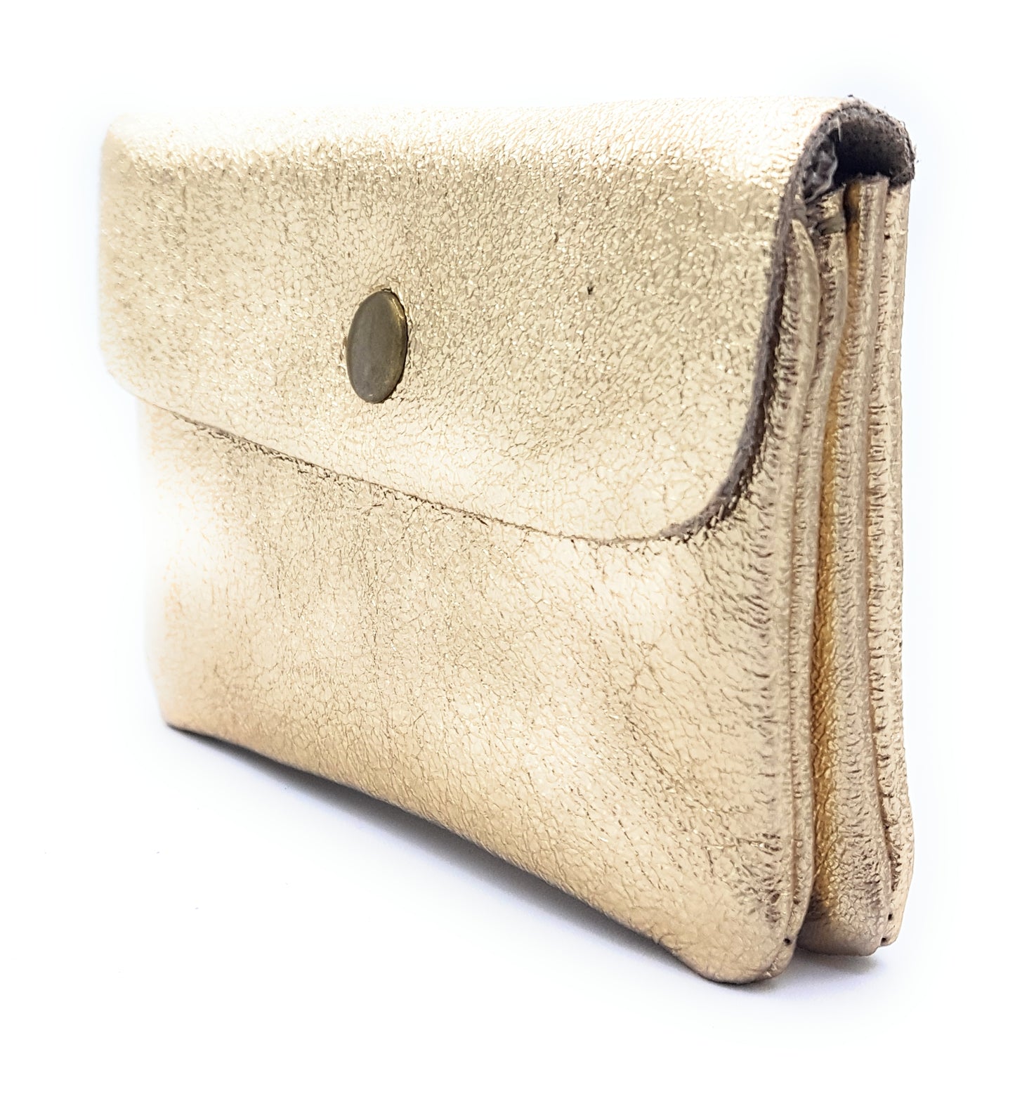Aponi iridescent leather purse ~ Gold