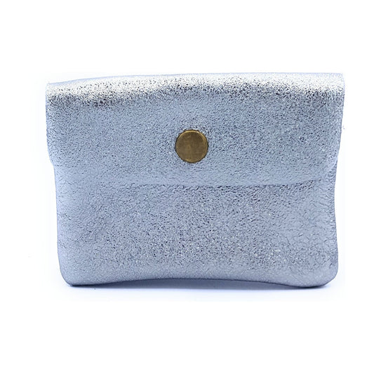 Porte-monnaie Aponi cuir irisé ~ Argenté