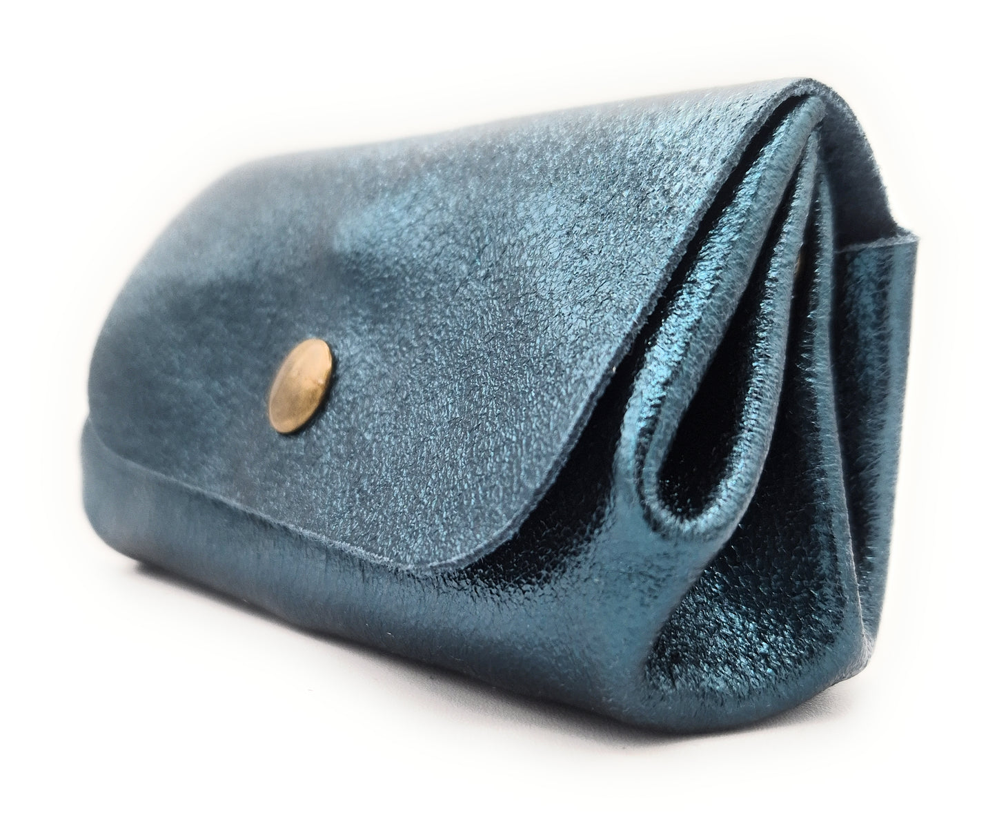 Etania Iridescent Leather Purse ~ Duck Blue 