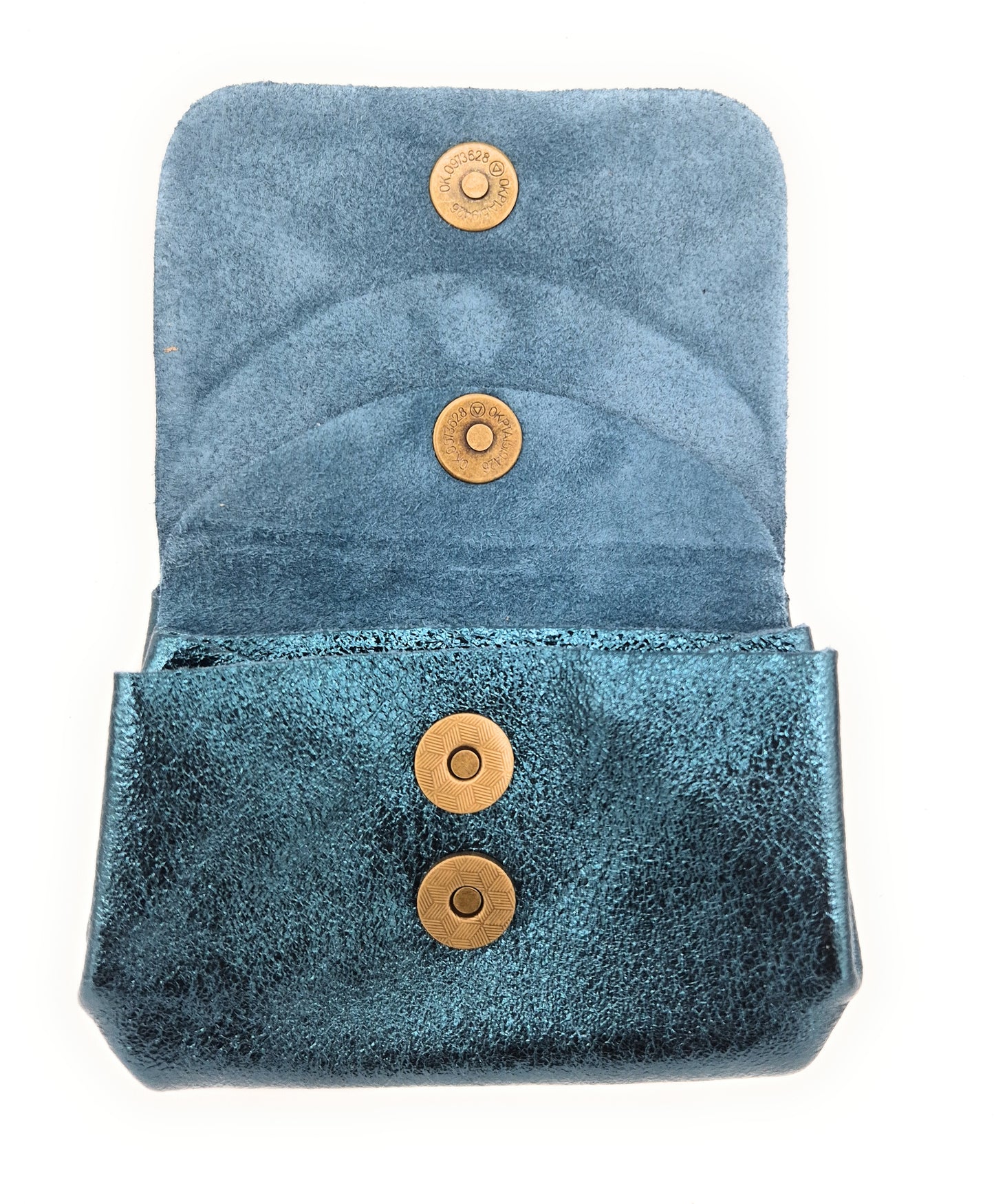 Etania Iridescent Leather Purse ~ Duck Blue 