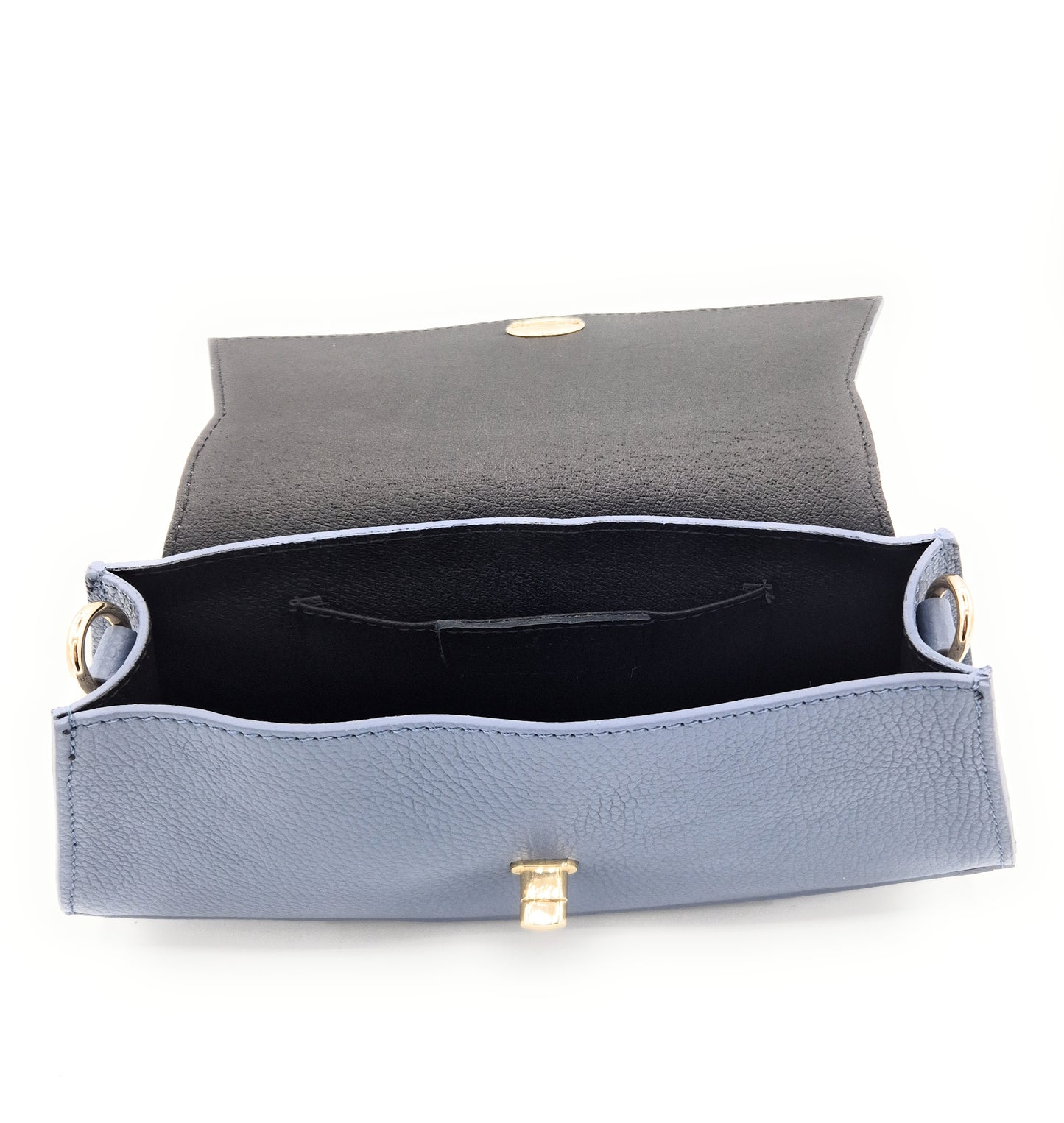Paco Leather Half Moon Shoulder Bag ~ Sky Blue