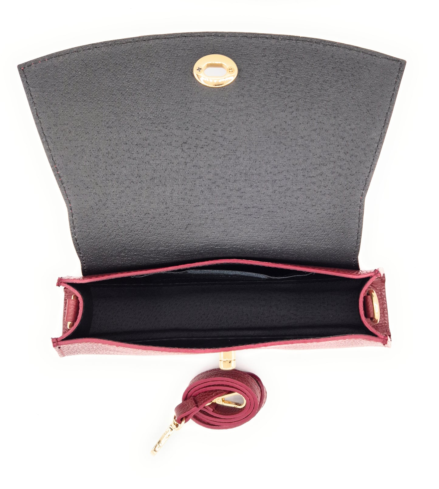 Paco Leather Half Moon Shoulder Bag ~ Bordeaux