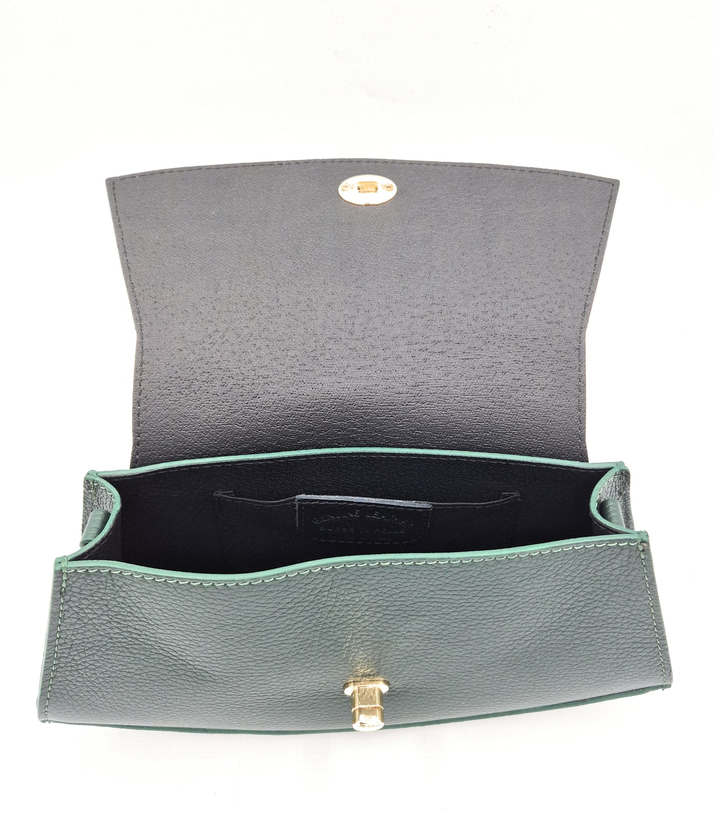 Sac à bandoulière demi-lune en cuir Paco ~ Vert sapin