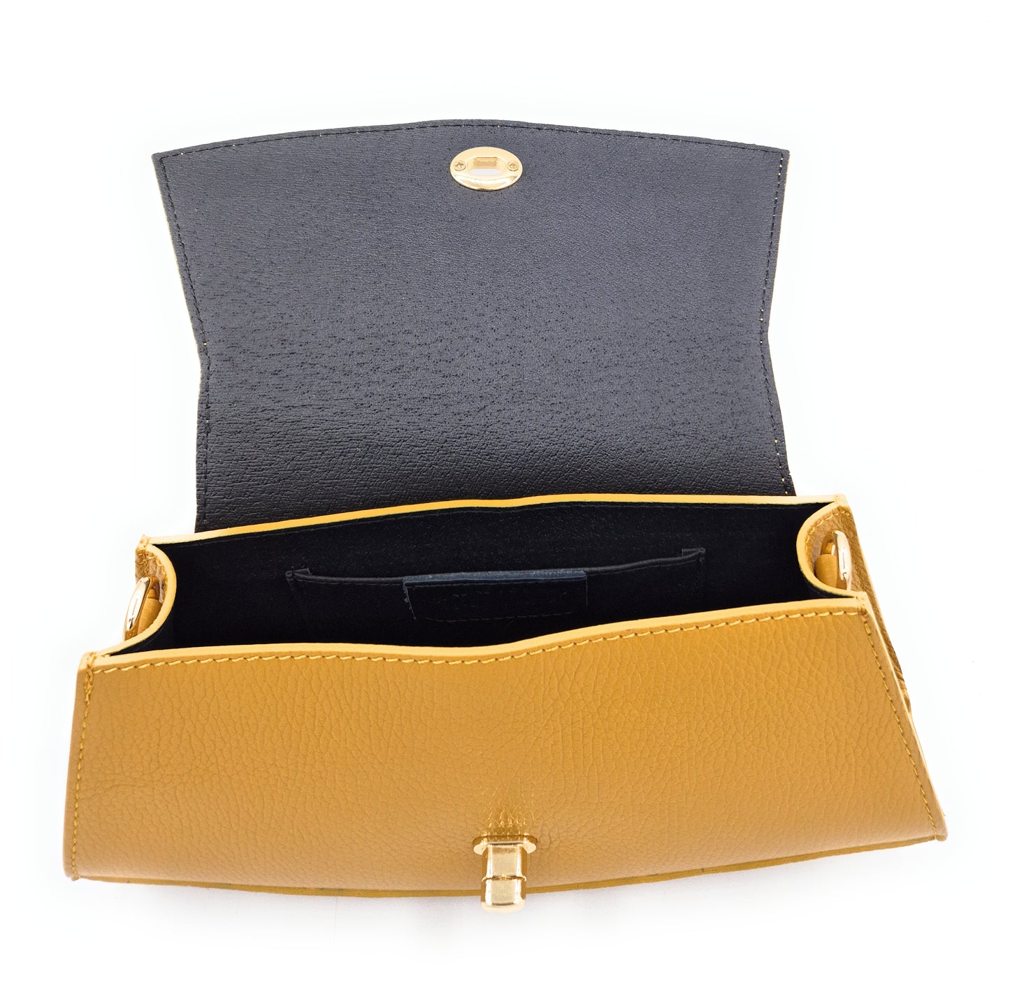 Paco Leather Half Moon Shoulder Bag ~ Ochre Yellow