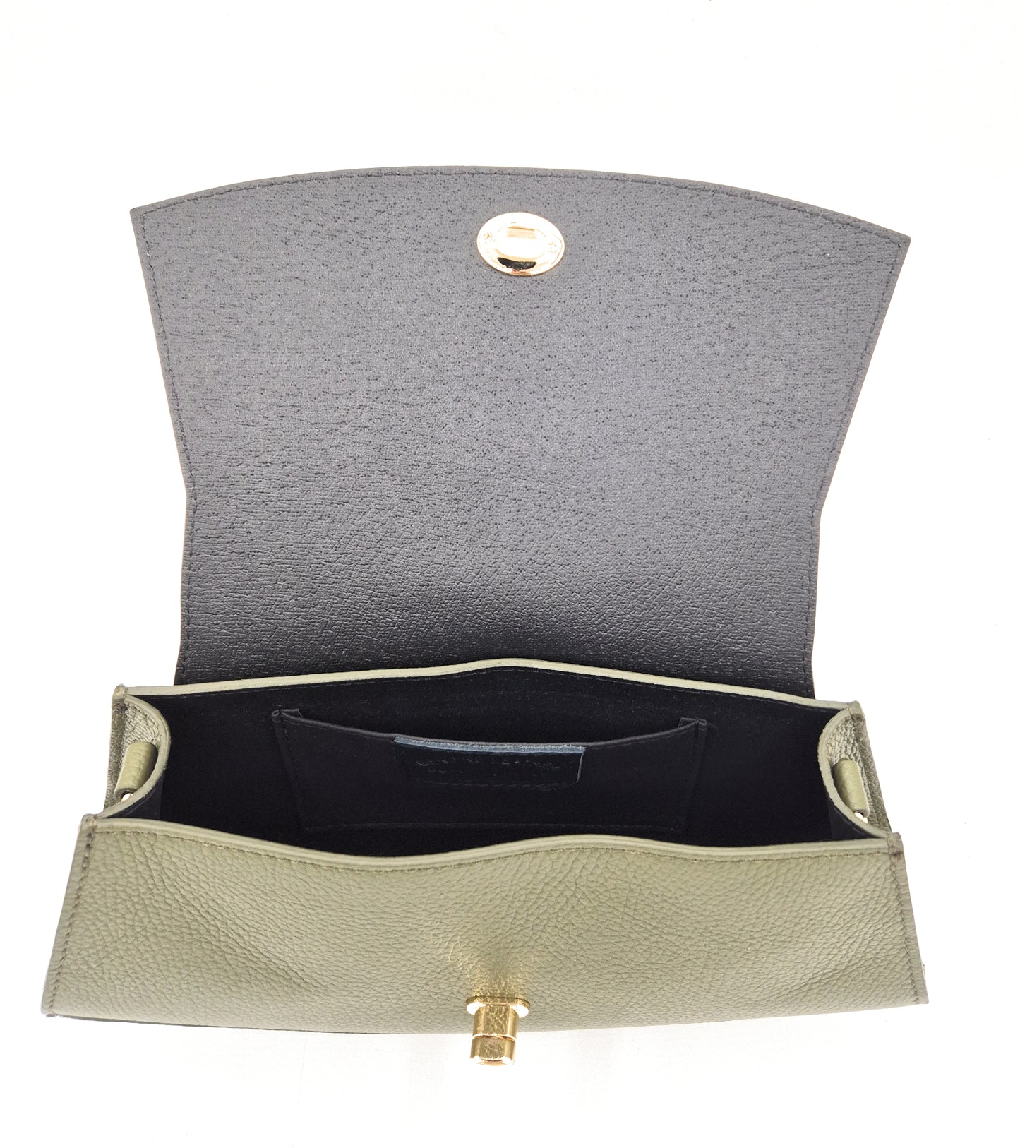 Paco Leather Half Moon Shoulder Bag ~ Khaki