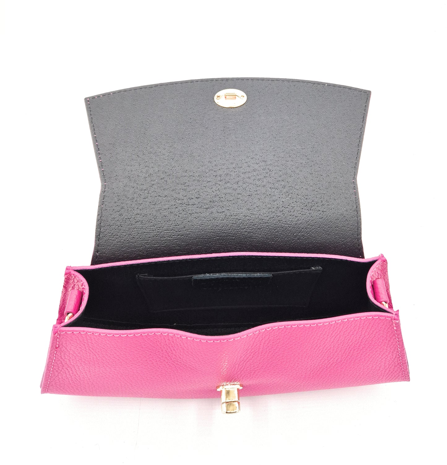 Paco Leather Half Moon Shoulder Bag ~ Fushia