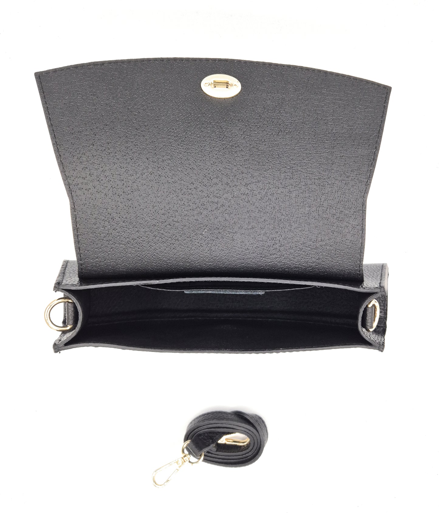 Paco Leather Half Moon Shoulder Bag ~ Black