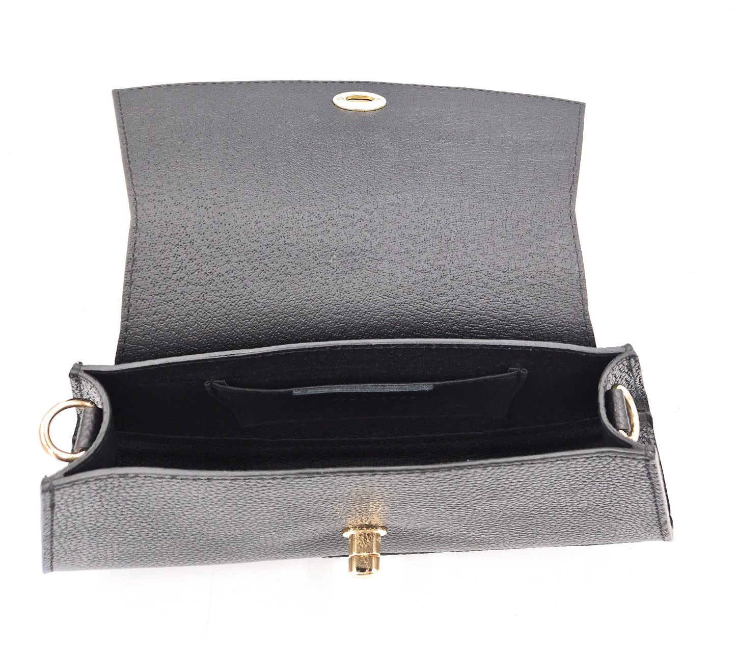 Paco Leather Half Moon Shoulder Bag ~ Black