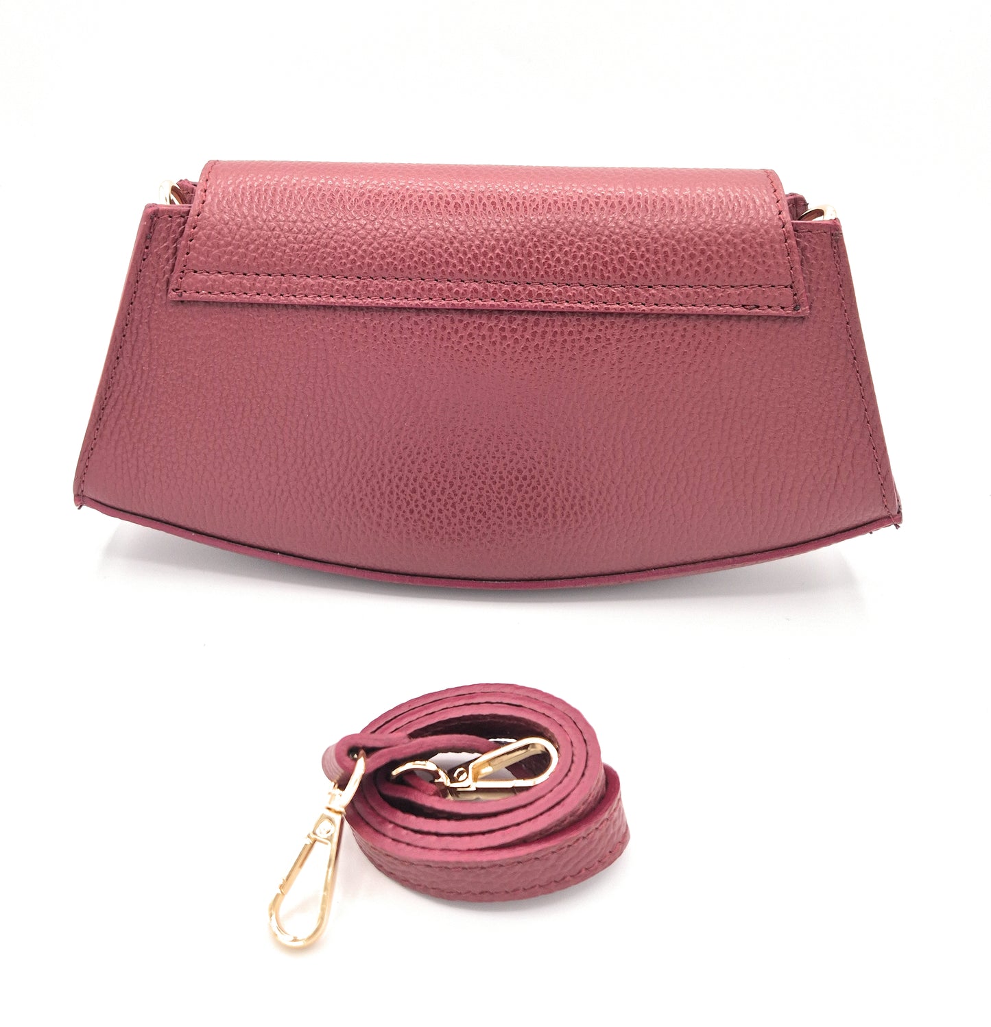 Paco Leather Half Moon Shoulder Bag ~ Bordeaux