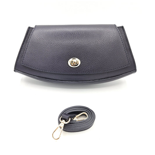 Paco Leather Half Moon Shoulder Bag ~ Purple