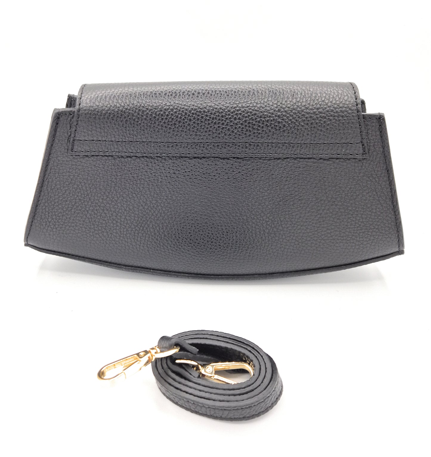 Paco Leather Half Moon Shoulder Bag ~ Black