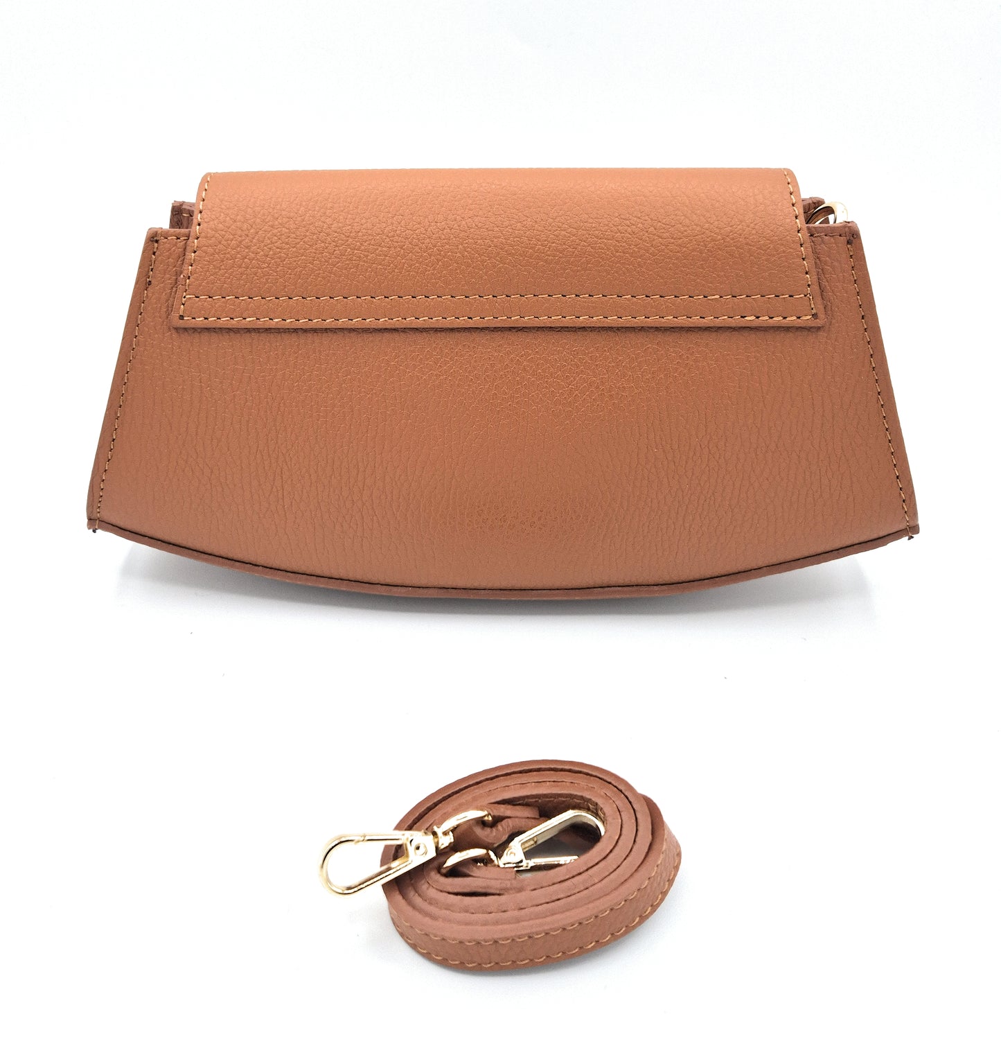 Paco Leather Half Moon Shoulder Bag ~ Camel