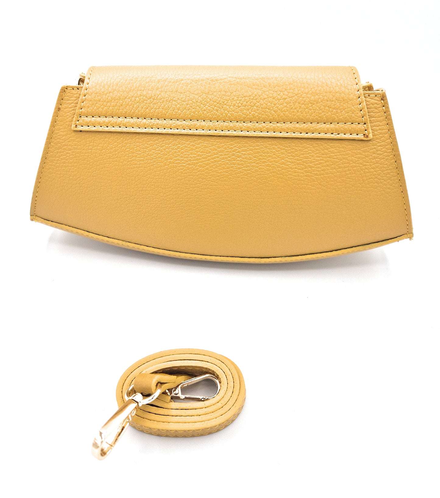 Paco Leather Half Moon Shoulder Bag ~ Ochre Yellow