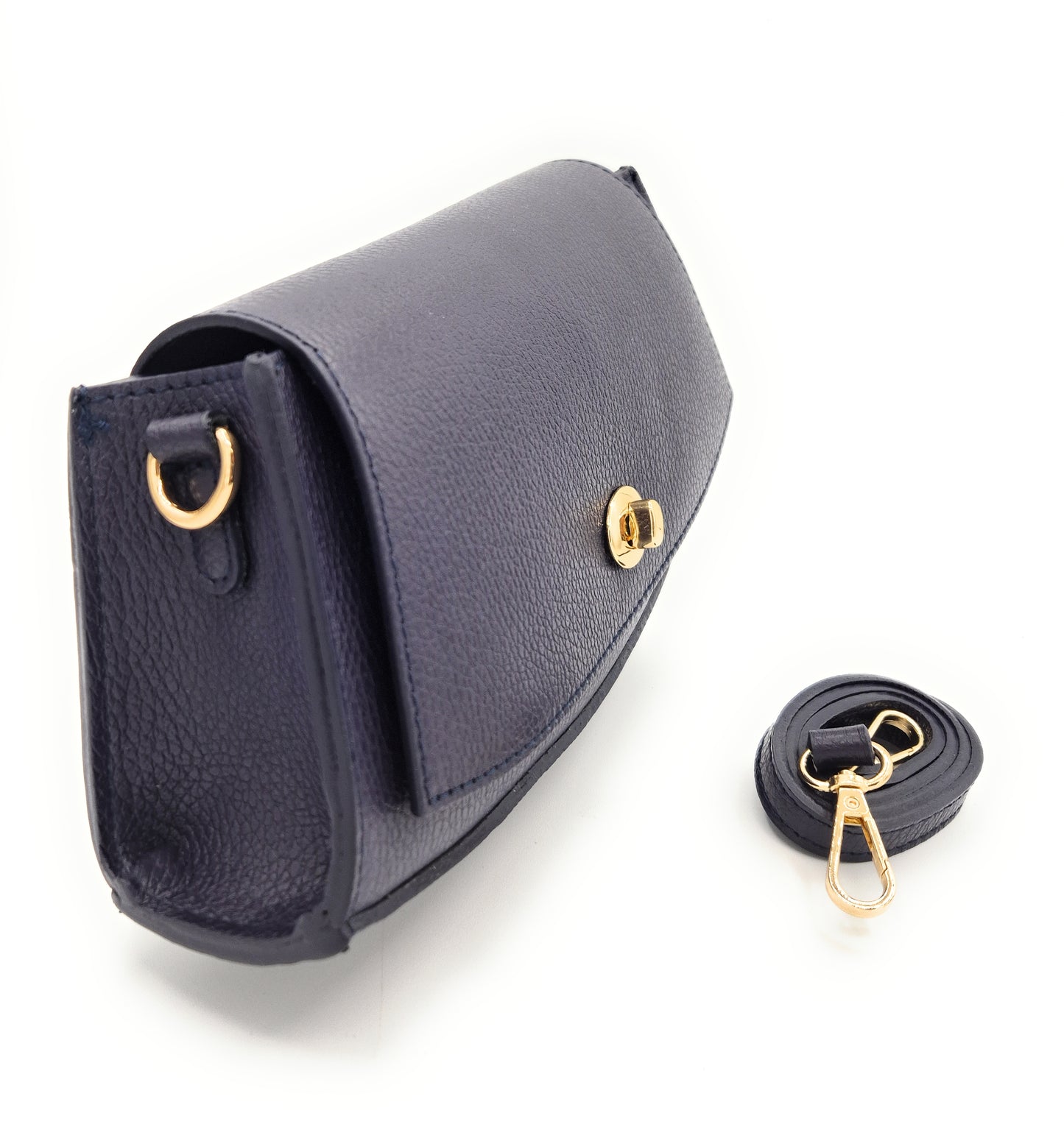 Paco Leather Half Moon Shoulder Bag ~ Purple