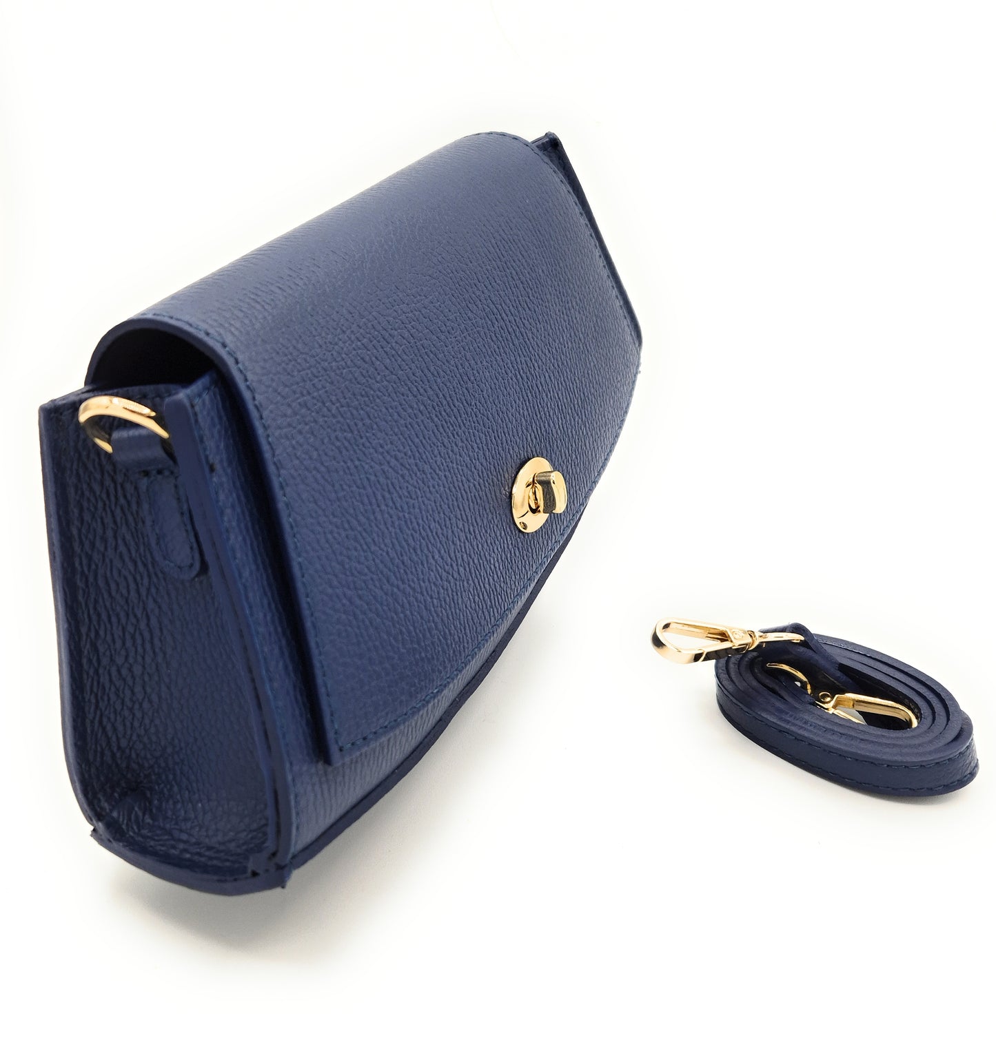 Paco Leather Half Moon Shoulder Bag ~ Royal Blue